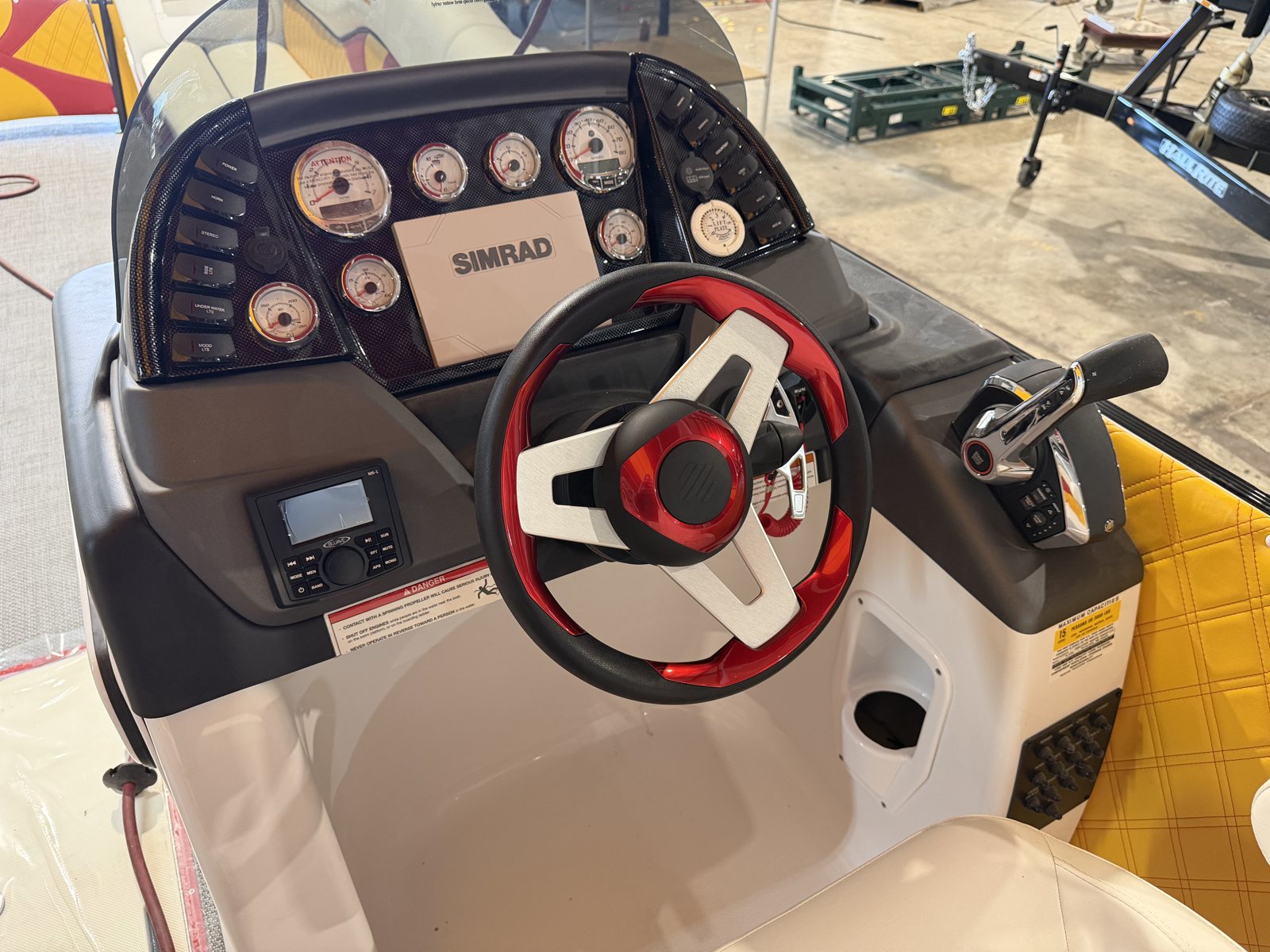 2027 PlayCraft 2700 Xtreme – Red, Yellow, Black & White – chiefs interior 13