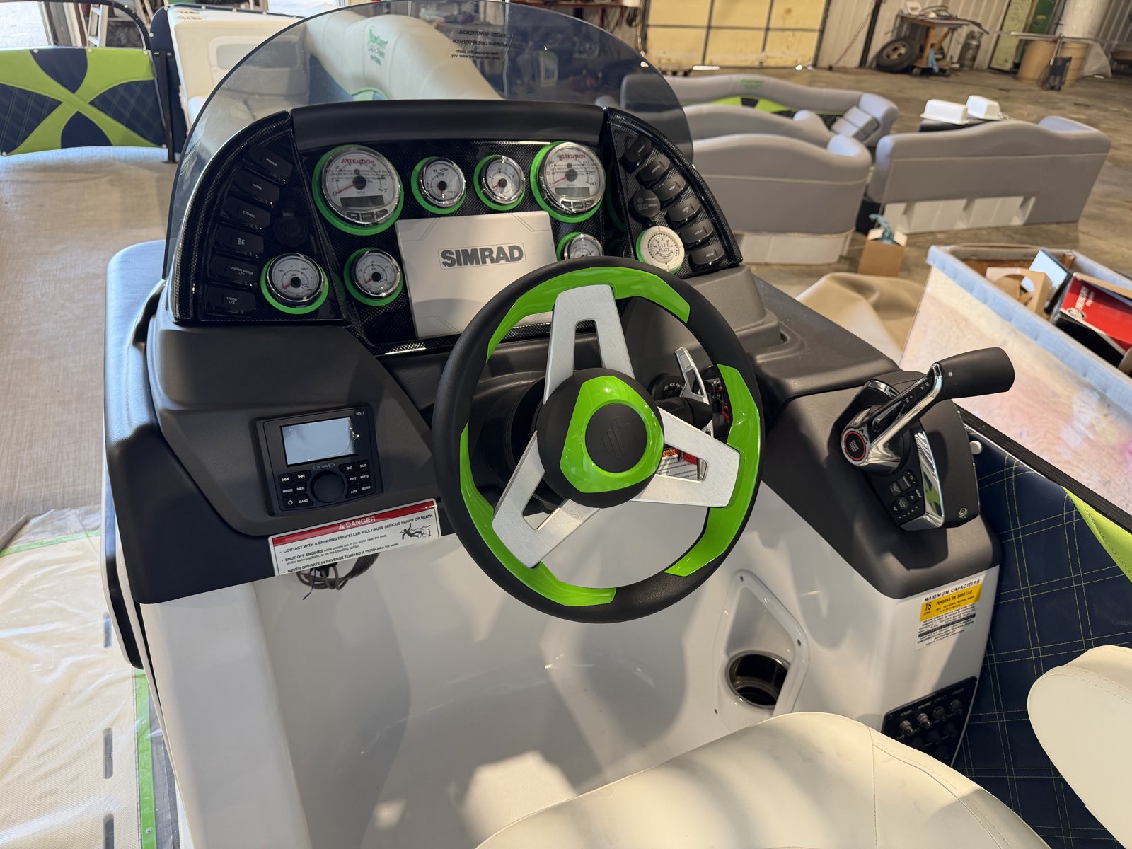 2027 PlayCraft 2700 Xtreme – Navy & Lime – seahawks interior 02